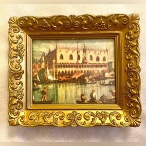 Ornate Gold Framed Venetian Artwork
